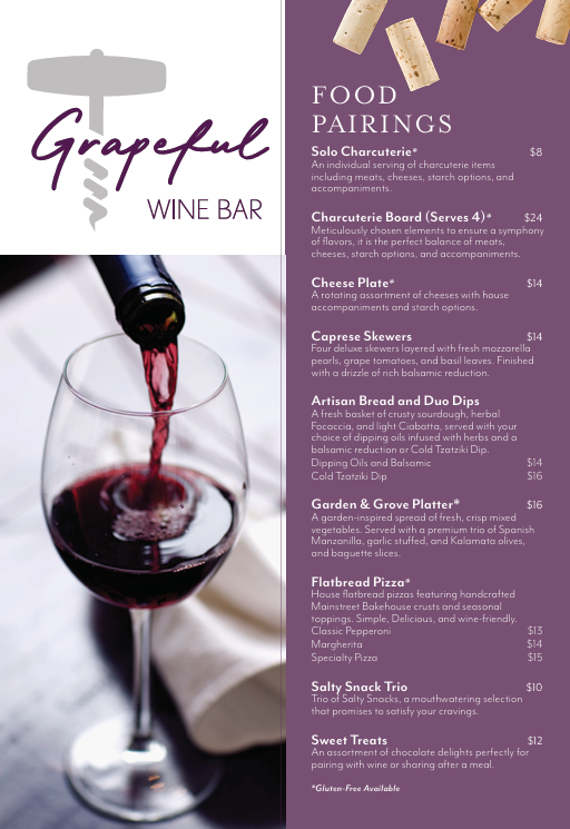 Grapeful Wine Bar Menu