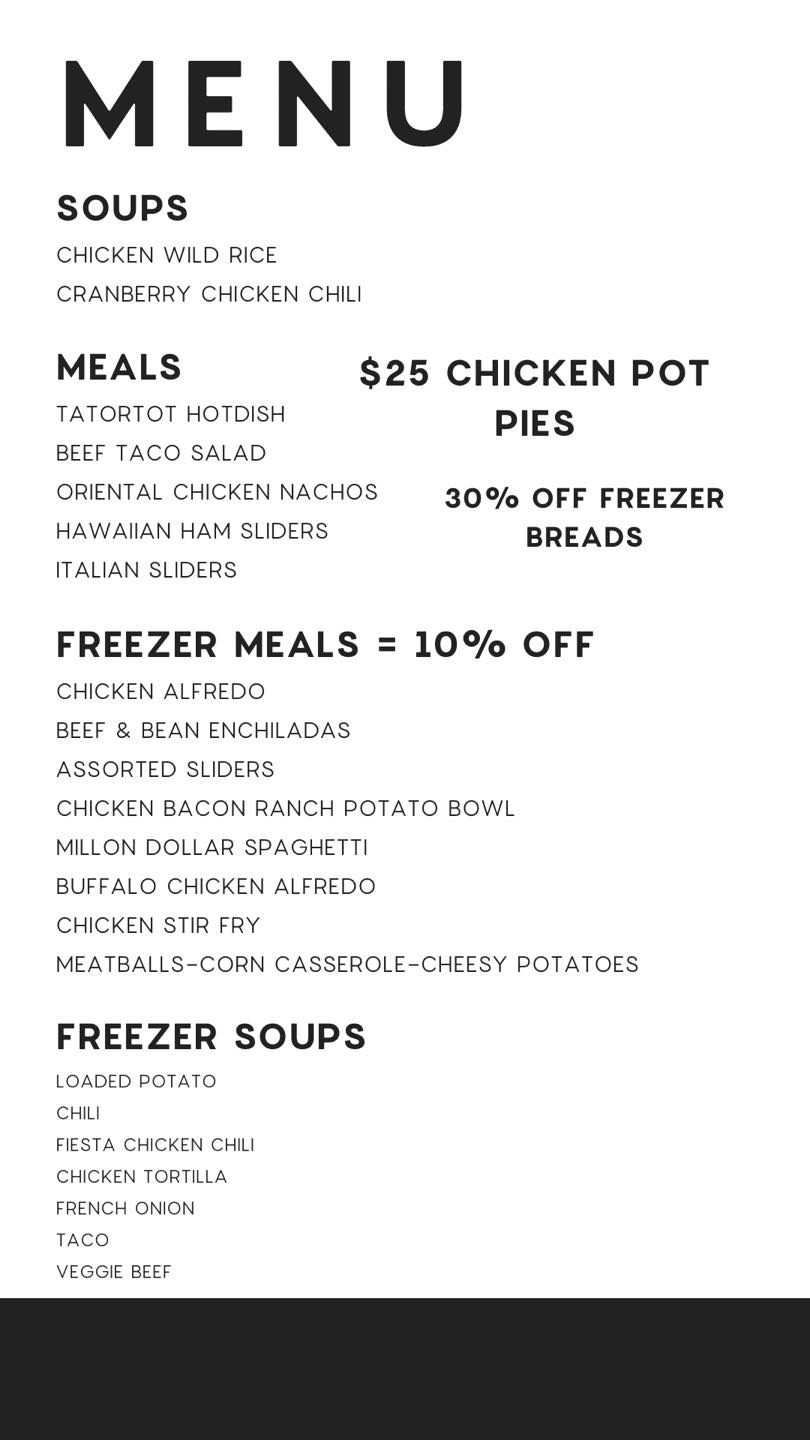 Sassy Cakes by Ashly Menu