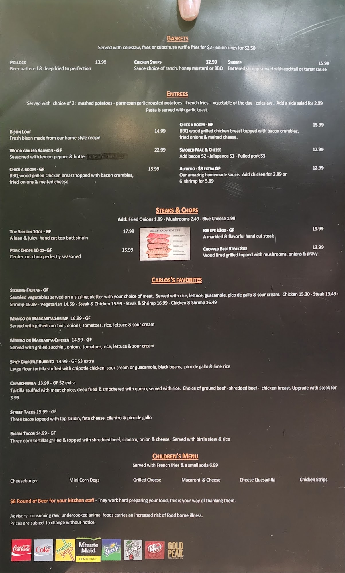 Clyde’s Wood Fired Grill Menu