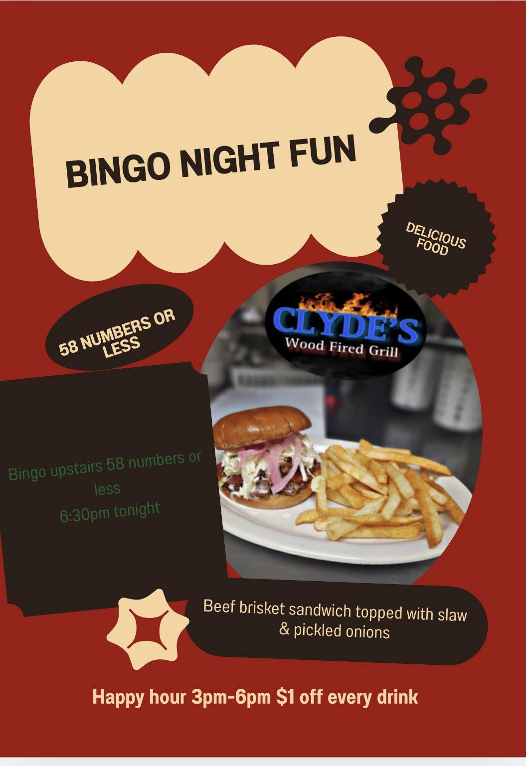 Clyde’s Wood Fired Grill Menu