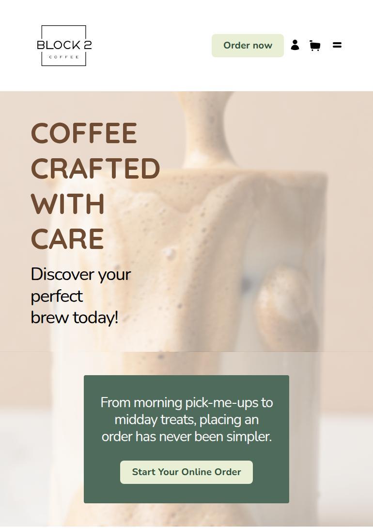 Block 2 Coffee Menu