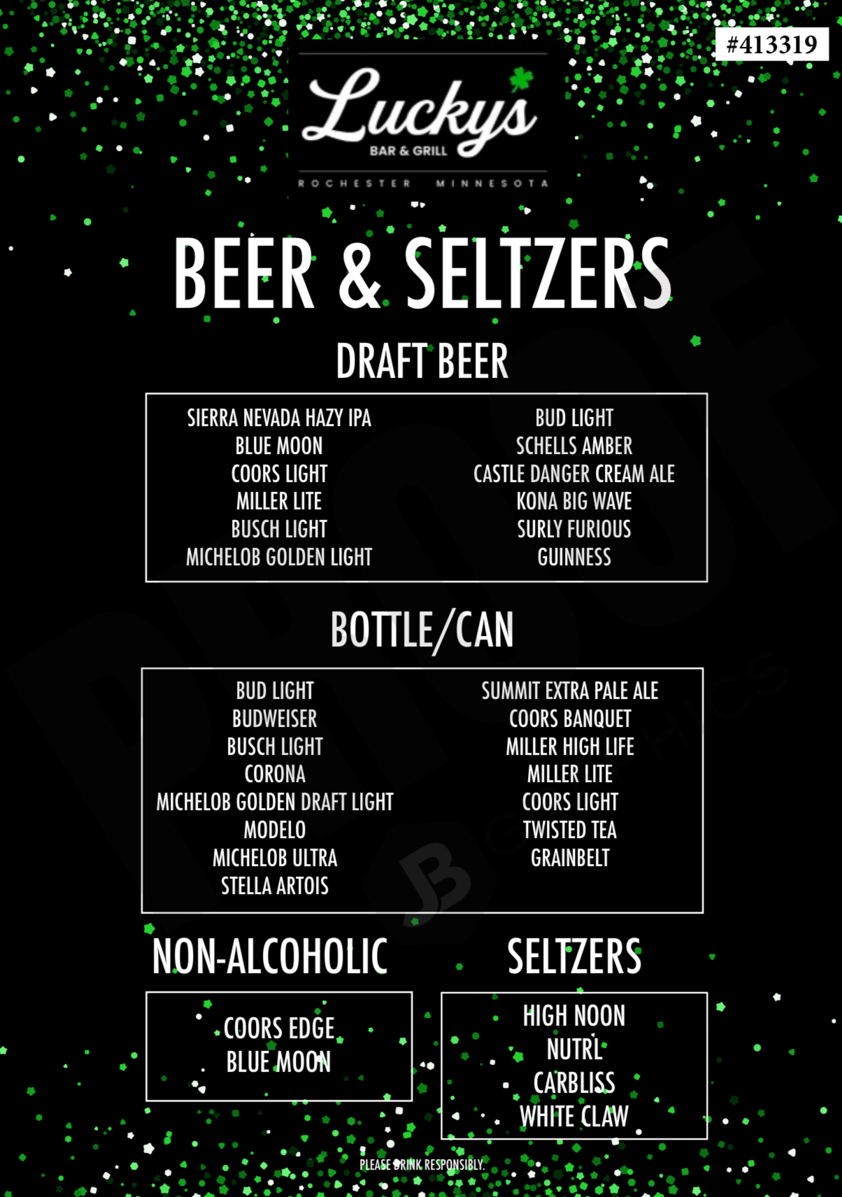 Lucky's Bar & Grille Menu