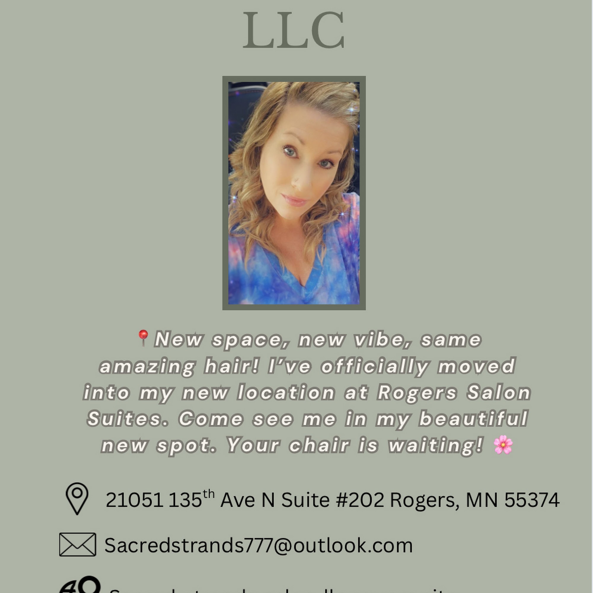 Sacred Strands Salon LLC 21051 135th Ave N suite 202, Rogers Minnesota 55374