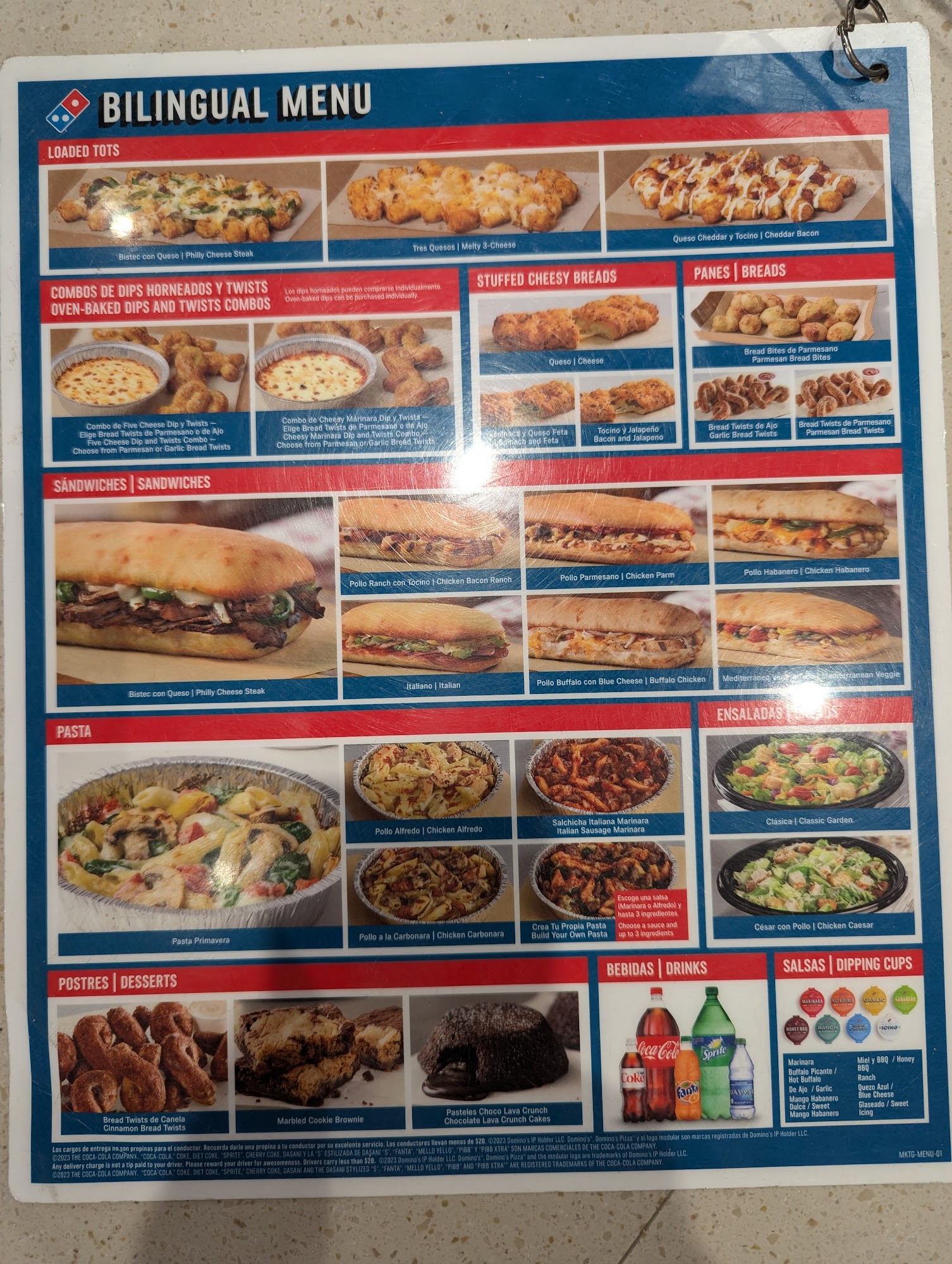 Domino's Pizza Menu