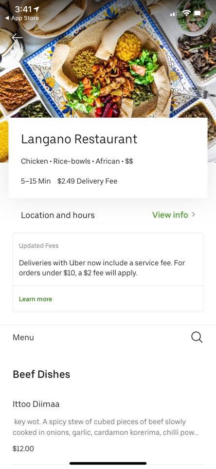 Dayib Restaurant Menu