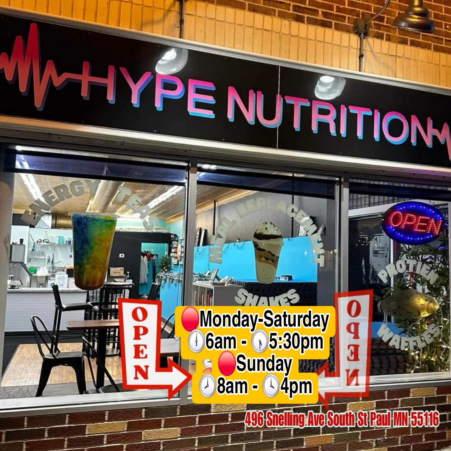 Hype Nutrition Menu