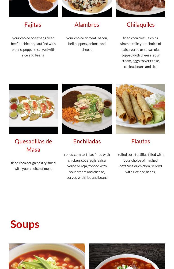 La Morelense Restaurant and Sweets Menu