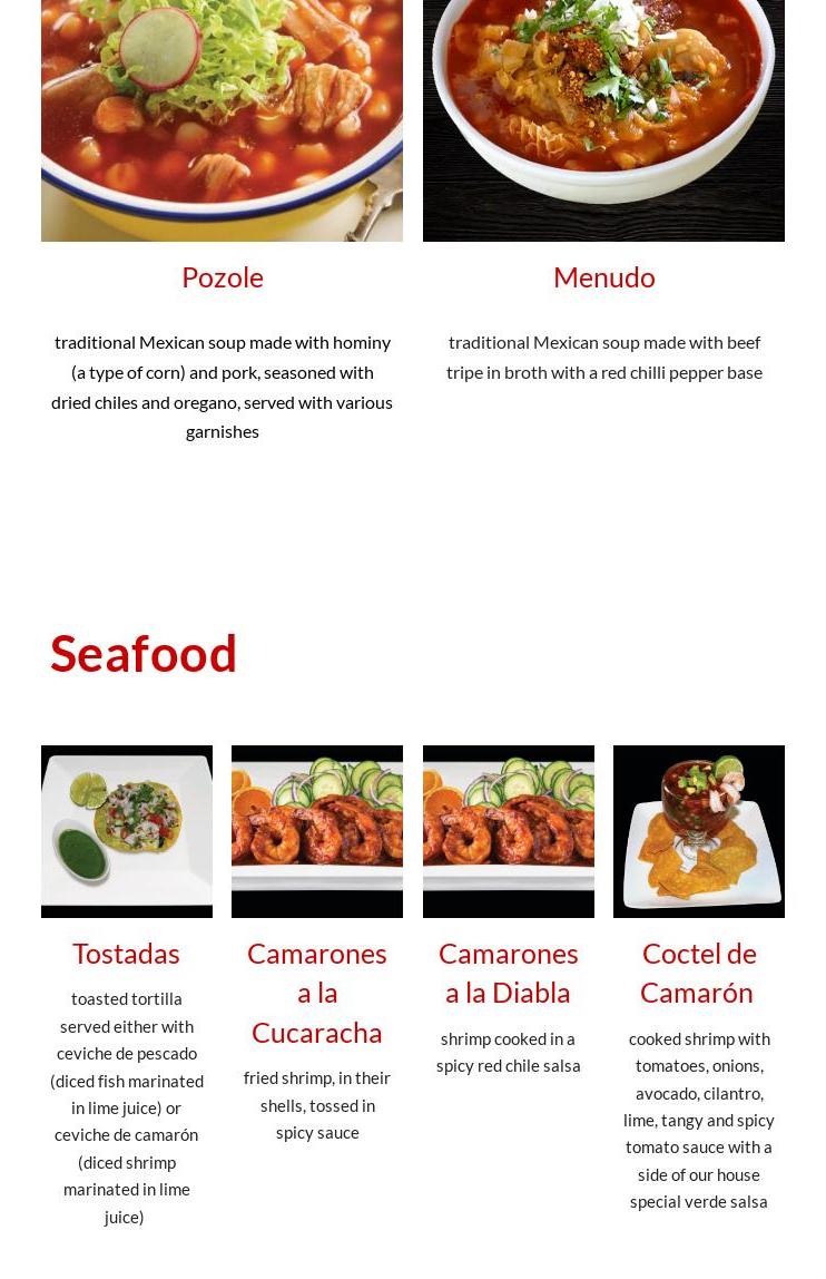 La Morelense Restaurant and Sweets Menu