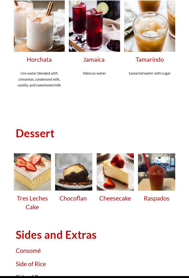 La Morelense Restaurant and Sweets Menu