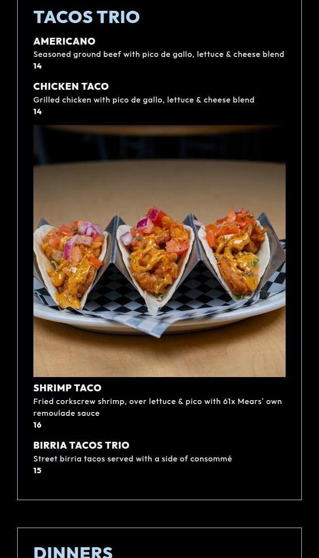 6ix Mears Menu