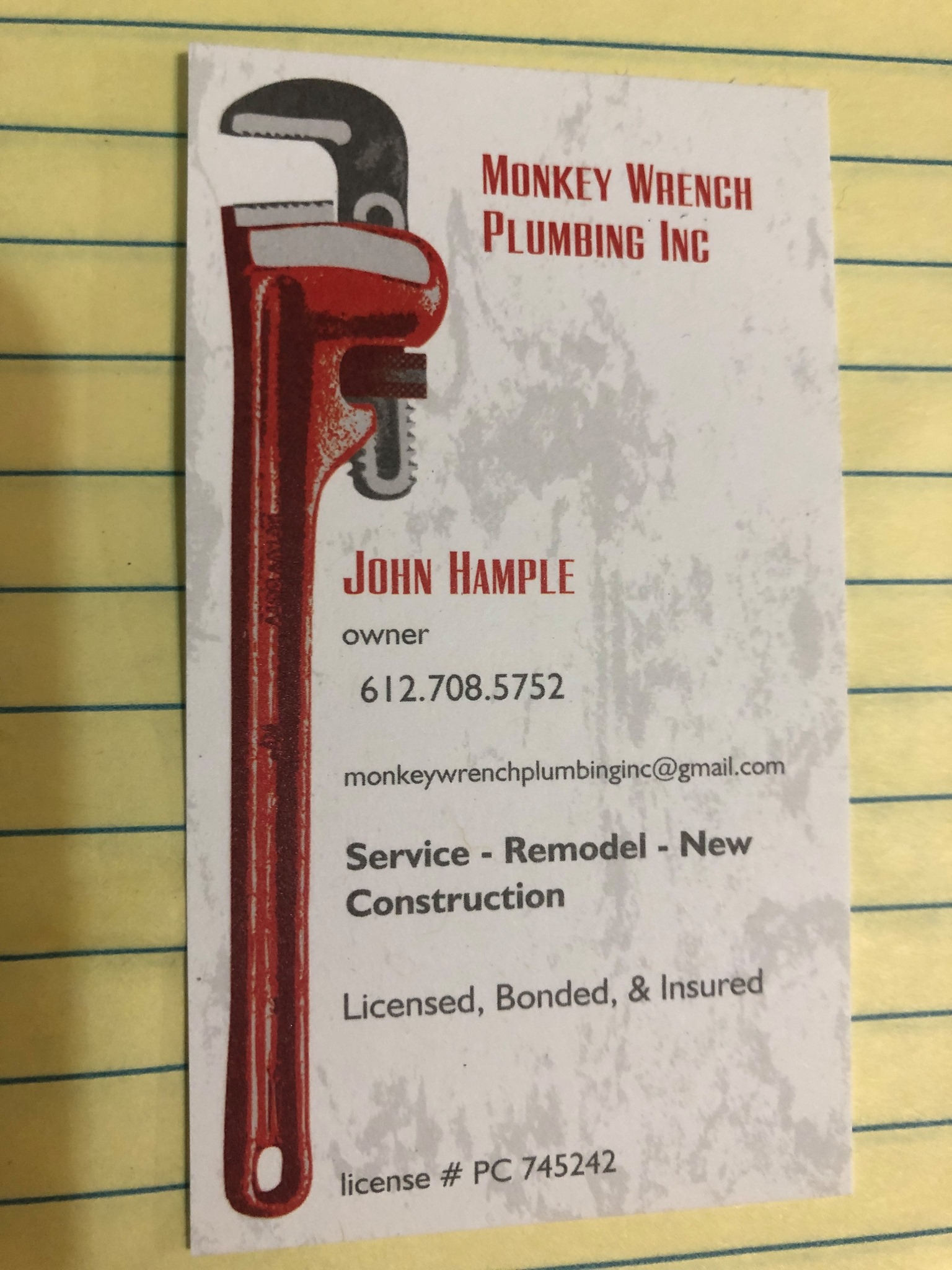 Monkey Wrench Plumbing, Inc.