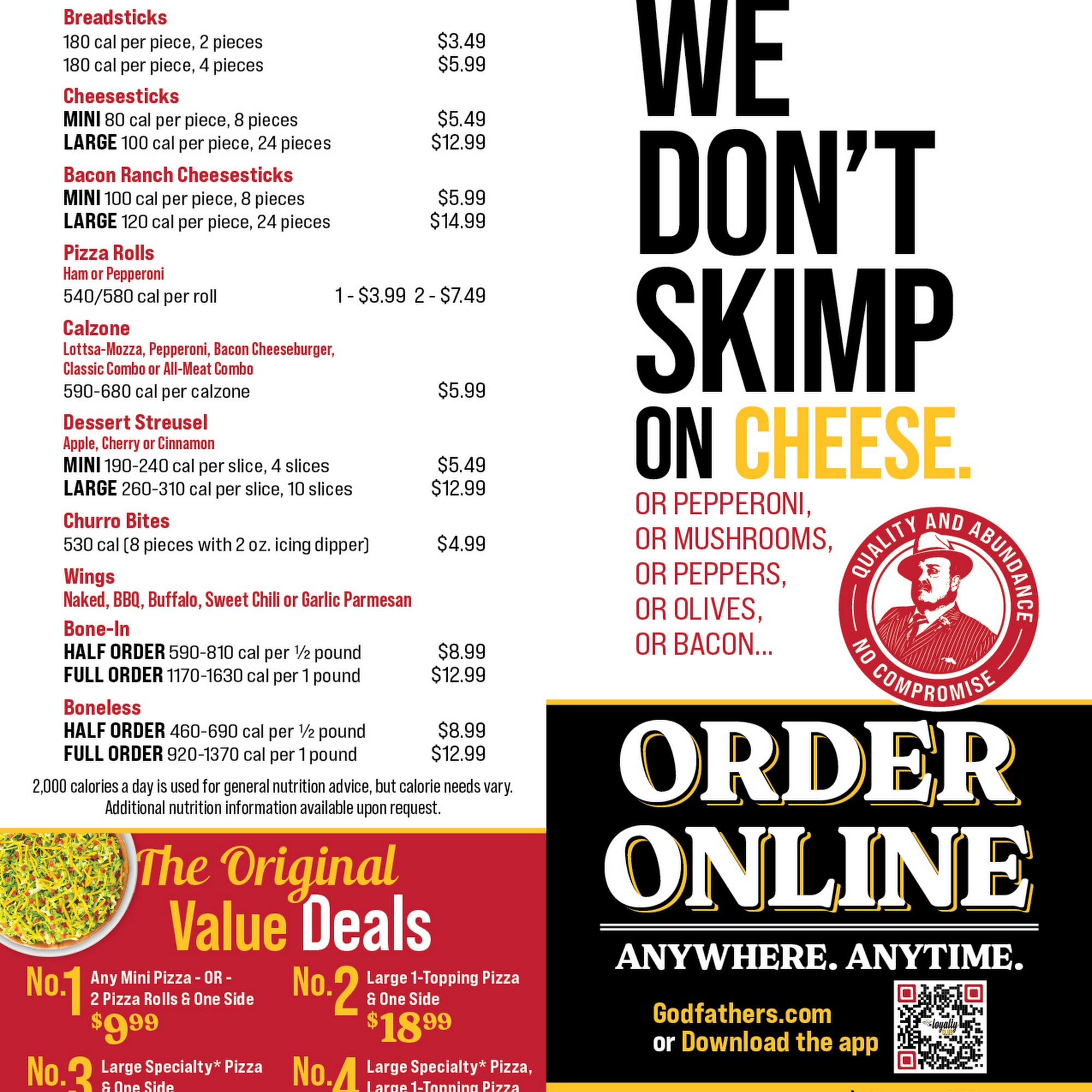 Godfather's Pizza Express Menu