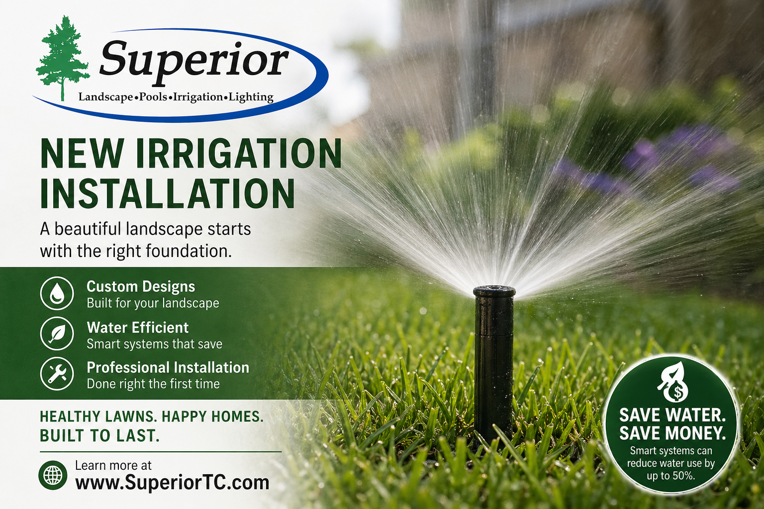 Superior Landscape Irrigation Lighting Snow