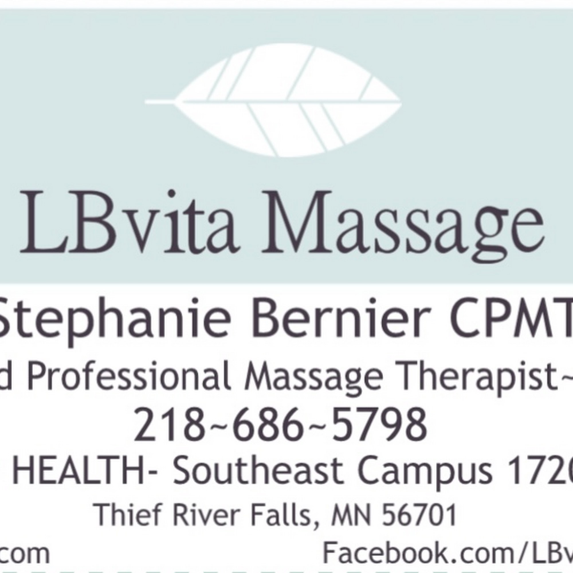LB Vita Massage Stephanie Bernier CMT Sanford clinic southeast campus, 1720 US-59, Thief River Falls Minnesota 56701