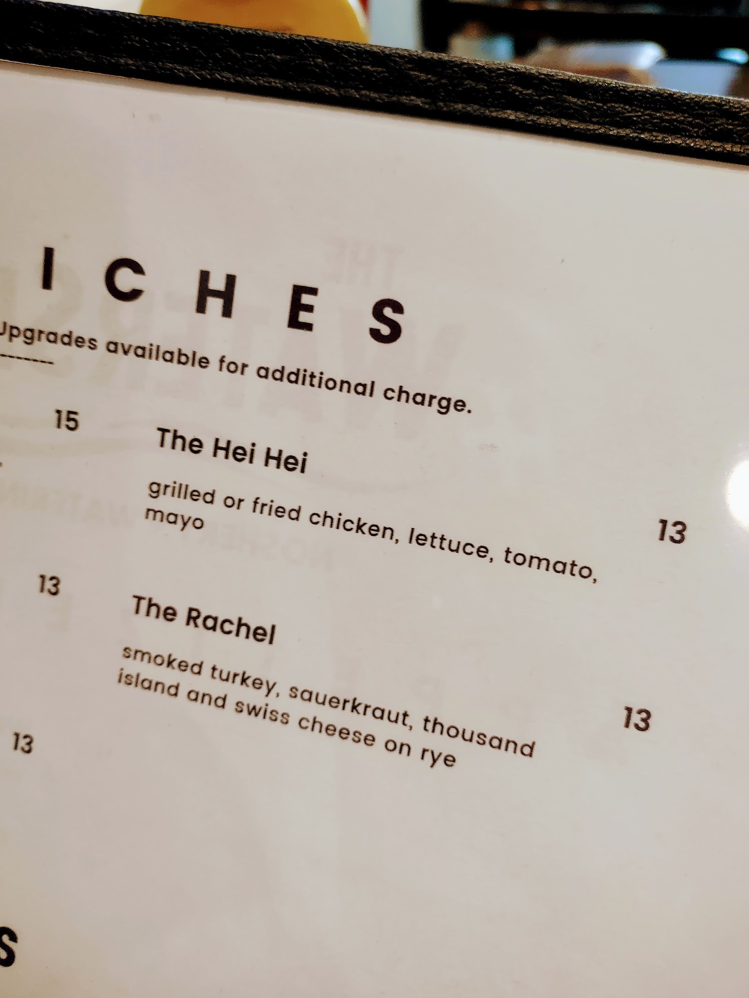 The WaterShed Menu
