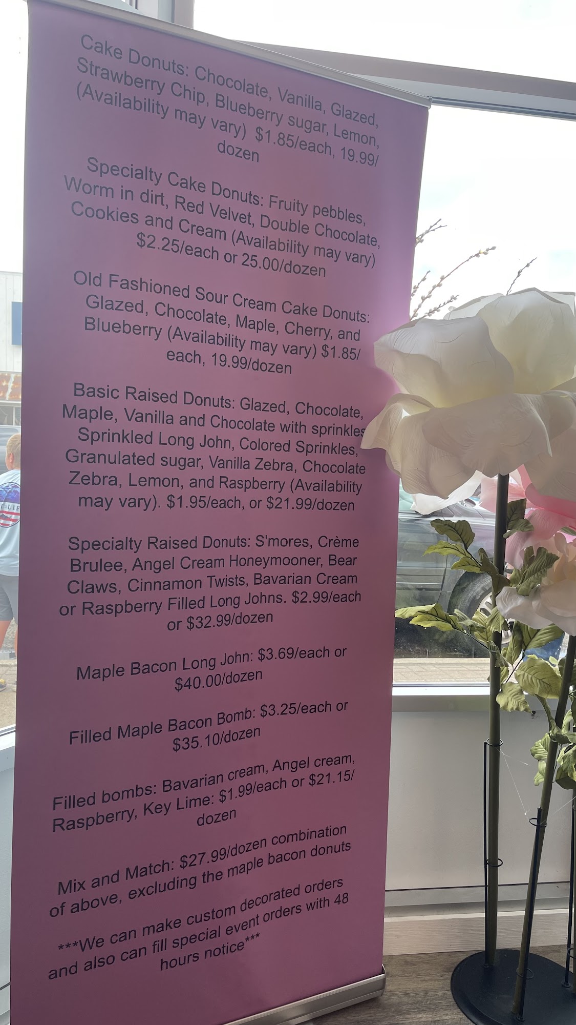 Walker YoYo Donuts Menu