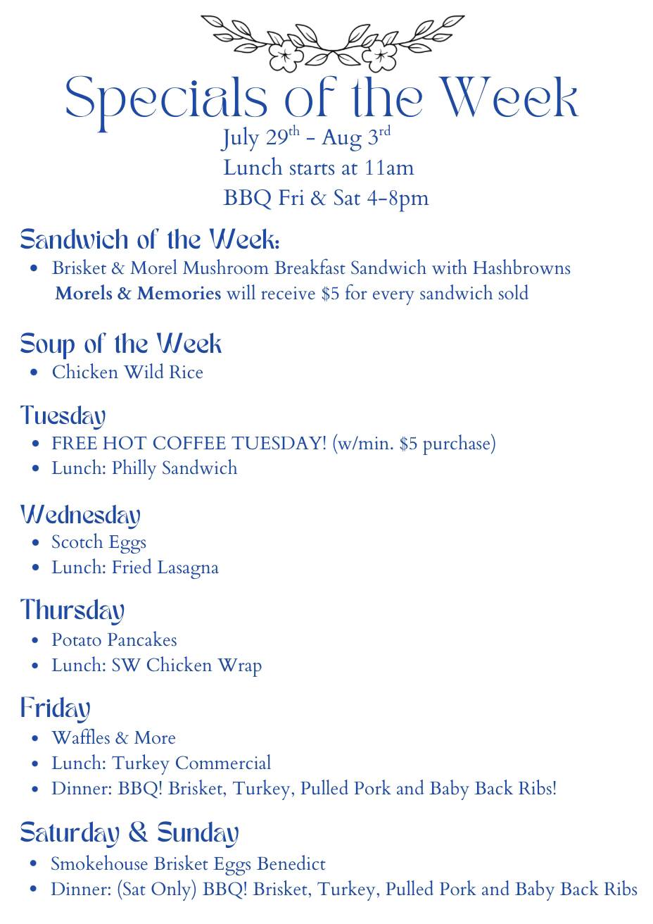 Farmer's Plate Hometown Cafe Menu