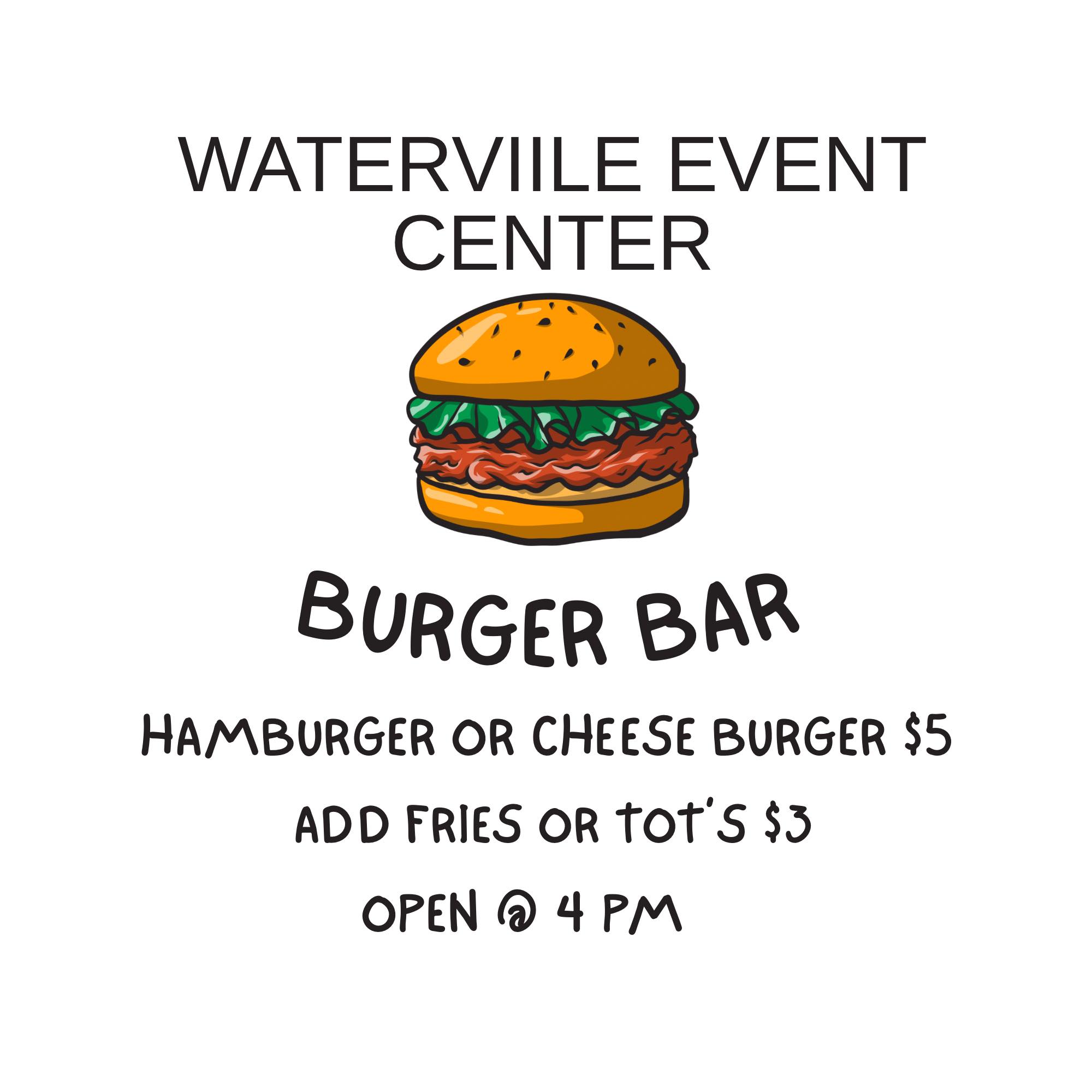 Waterville Event Center Menu