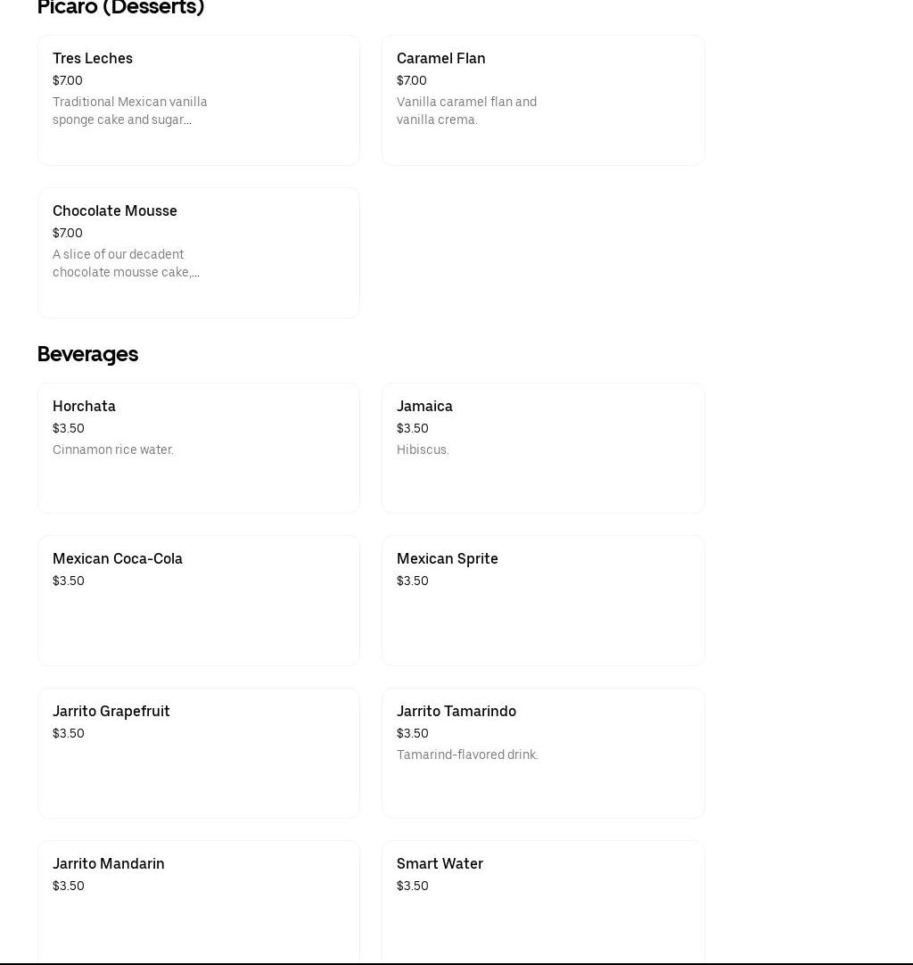 Traversing taquiera Menu