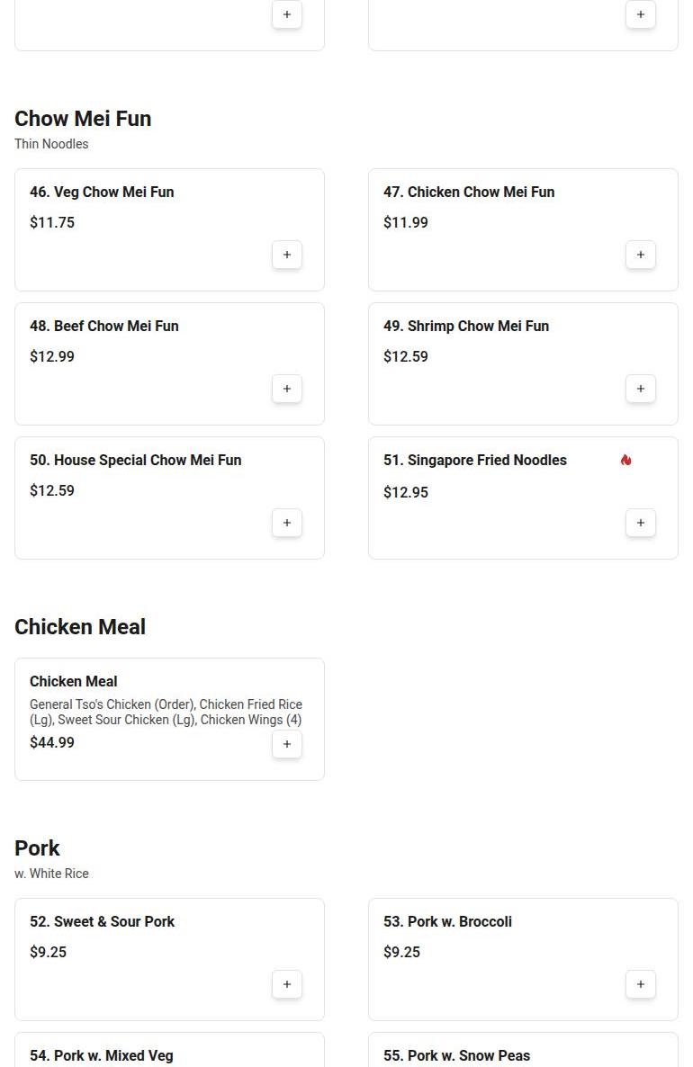 No.1 New China Menu