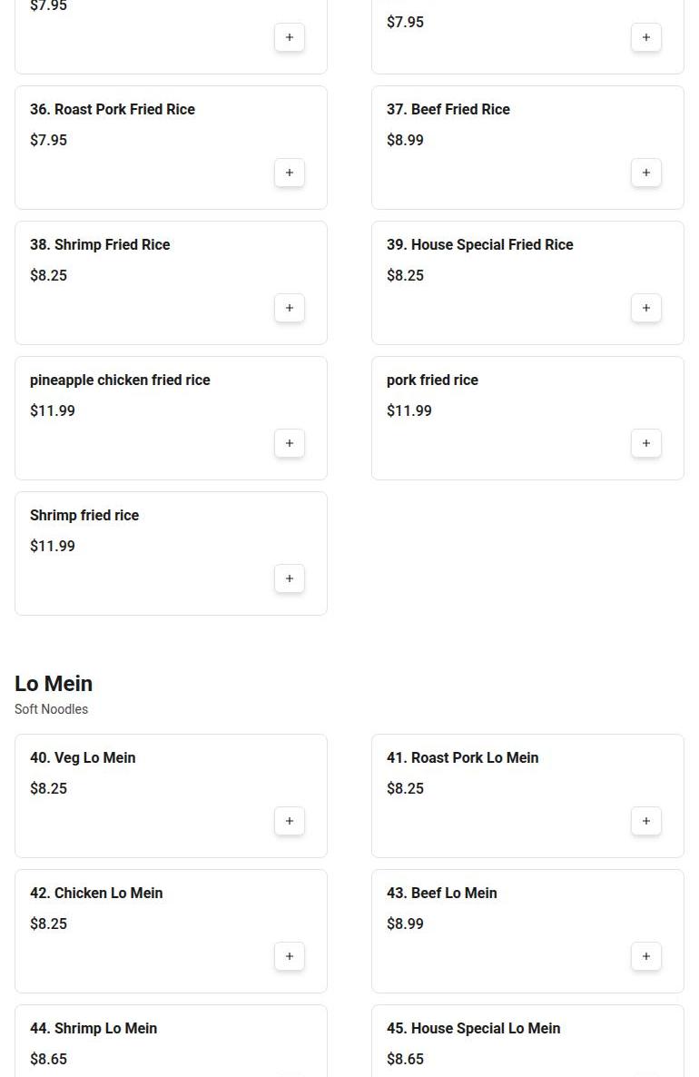 No.1 New China Menu
