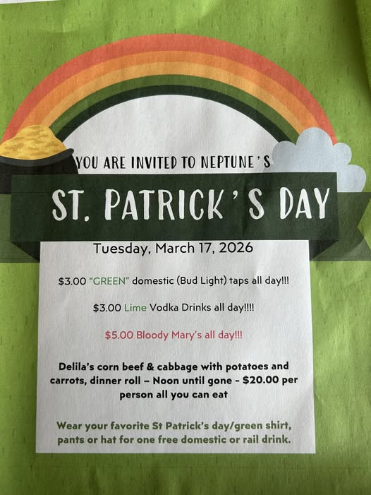 Neptune Bar Menu