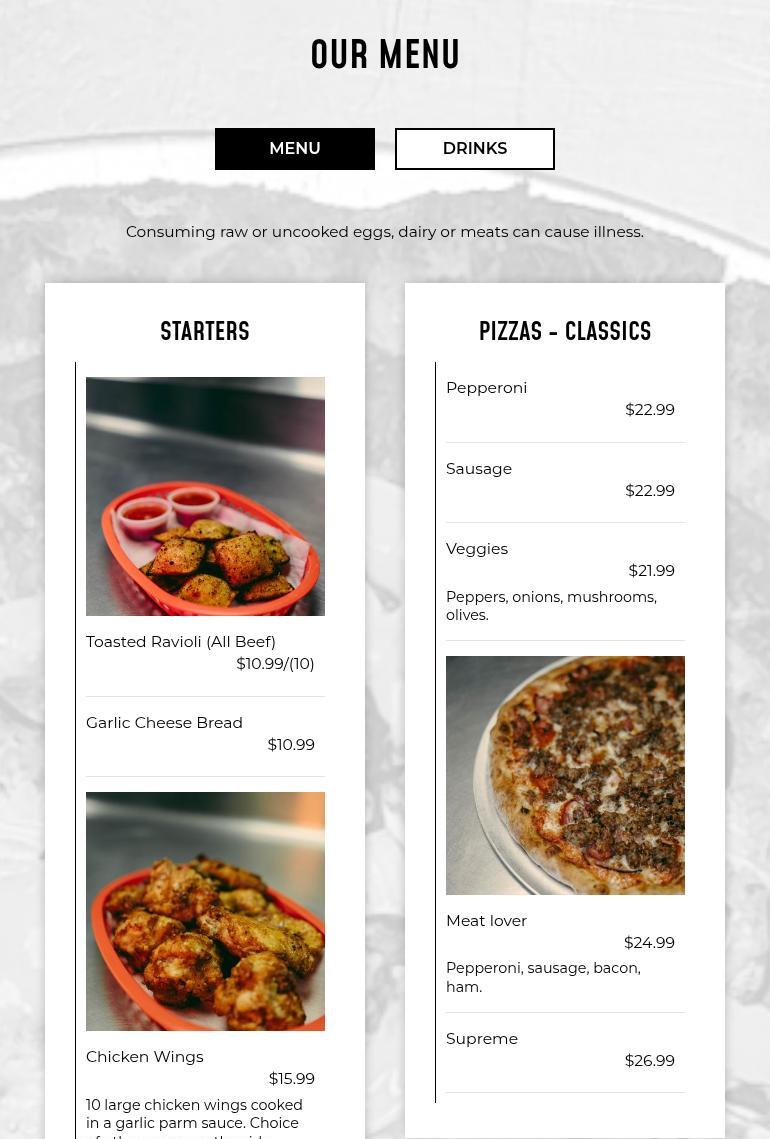 Guys Pizza Amore Menu