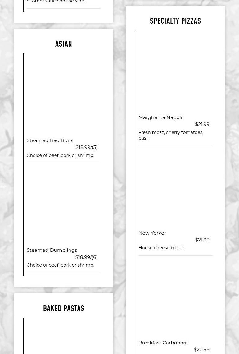 Guys Pizza Amore Menu
