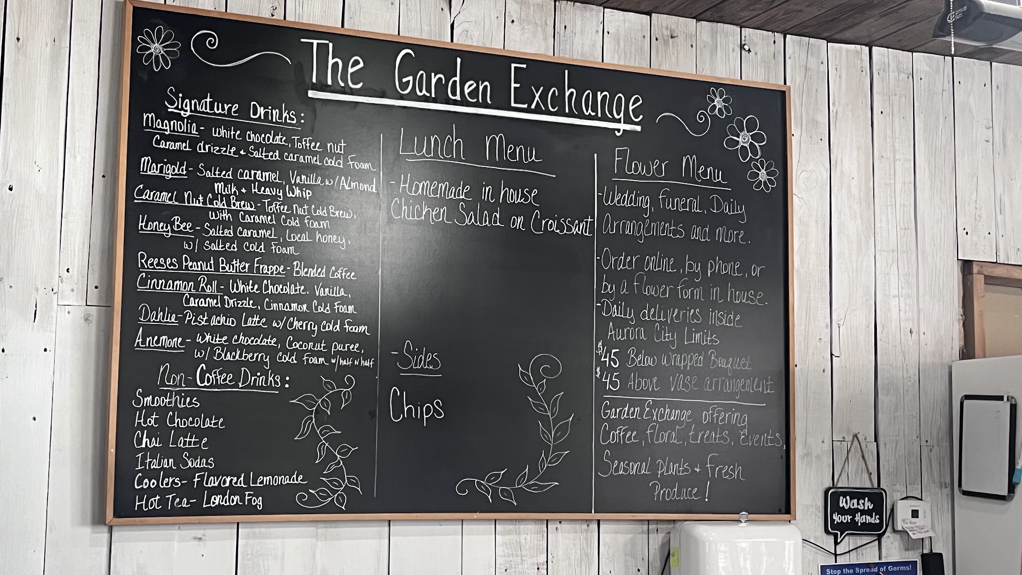 The Garden Exchange Downtown Menu