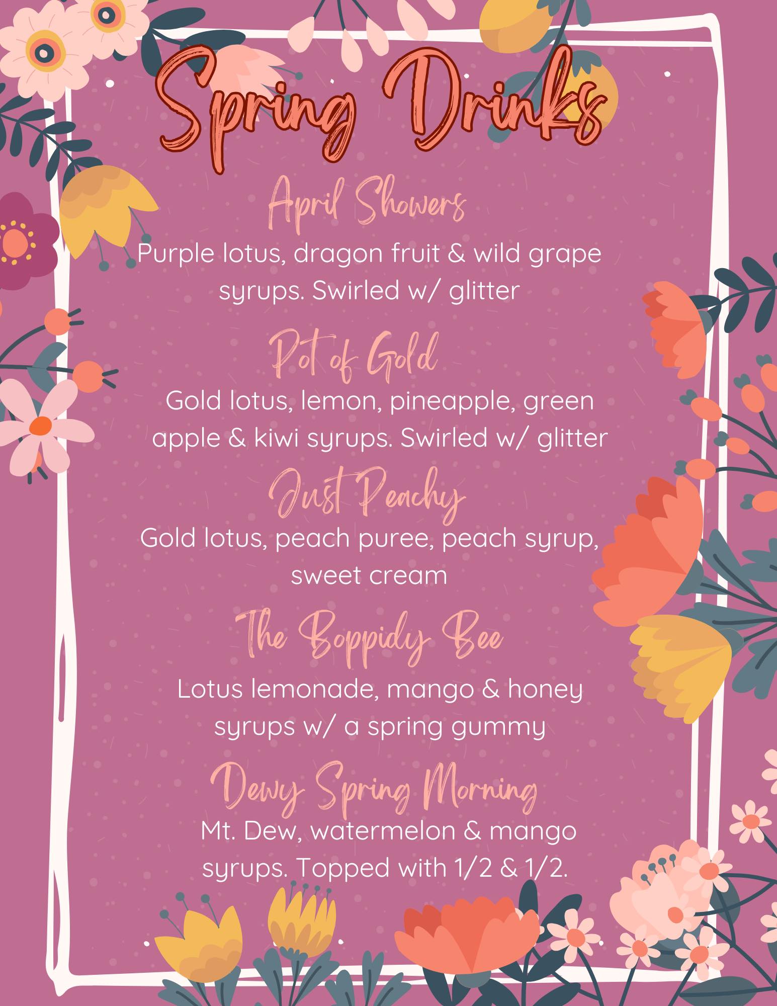 River & Rail Coffee Menu