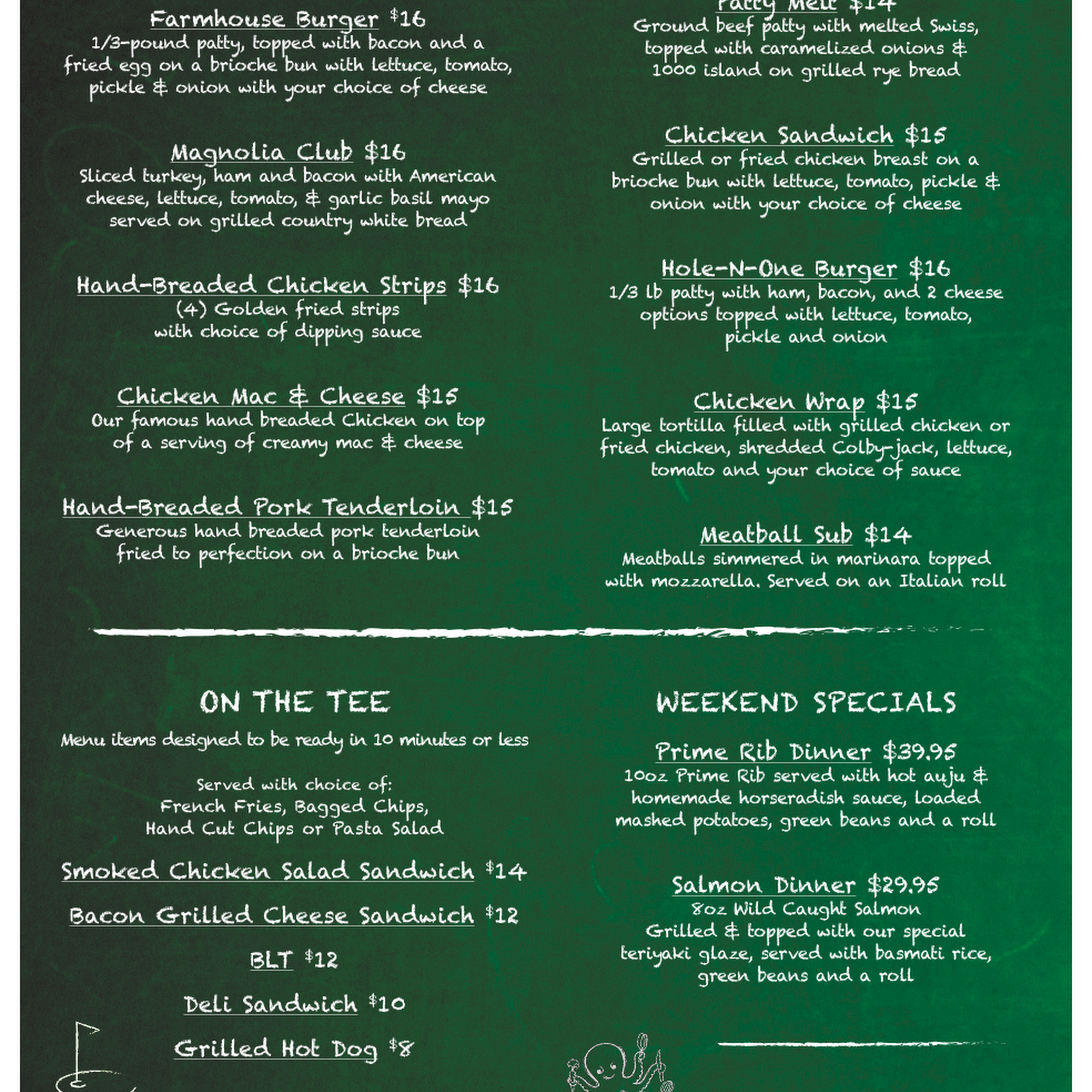 Magnolia Grille Menu