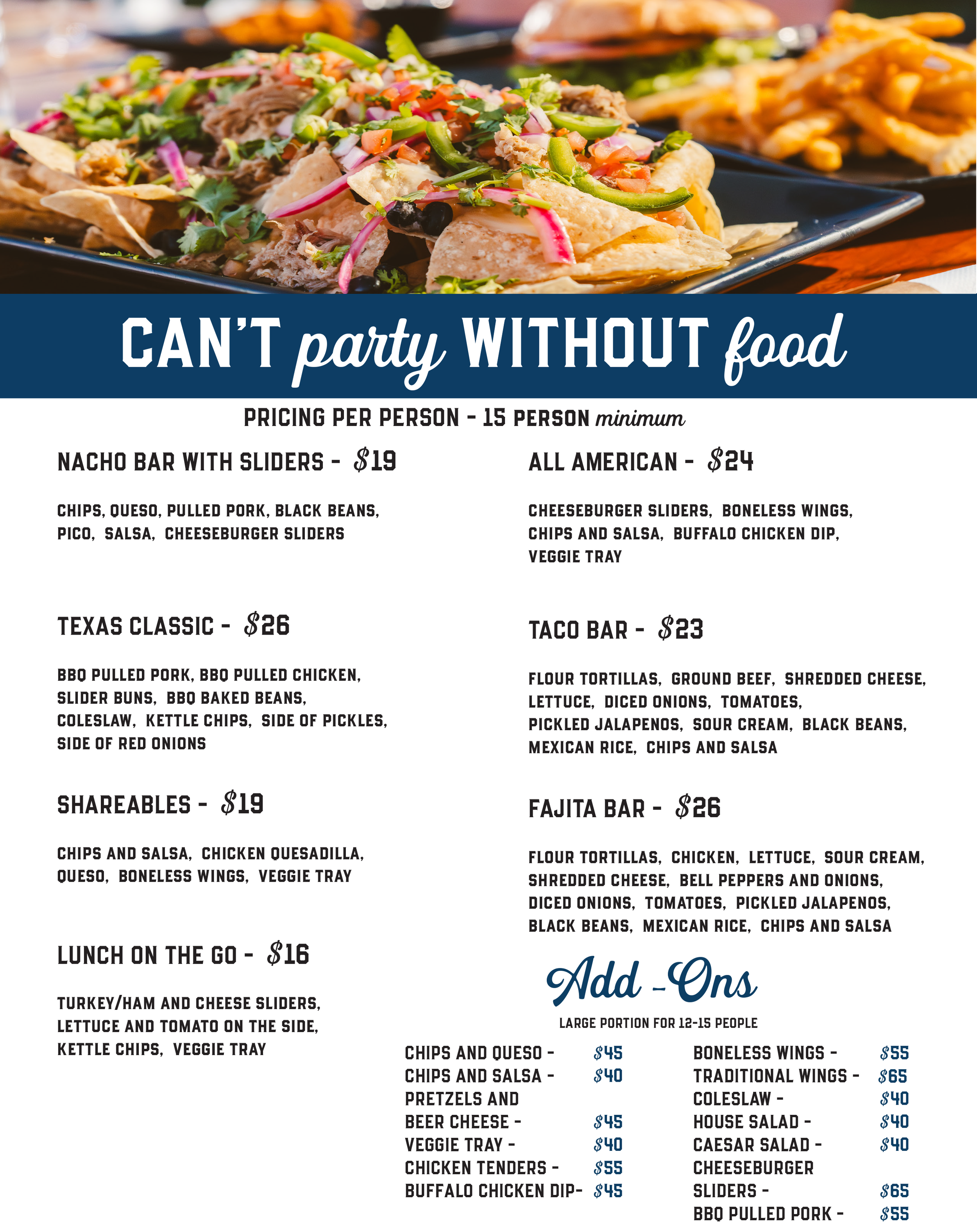 The Social Birdy Menu