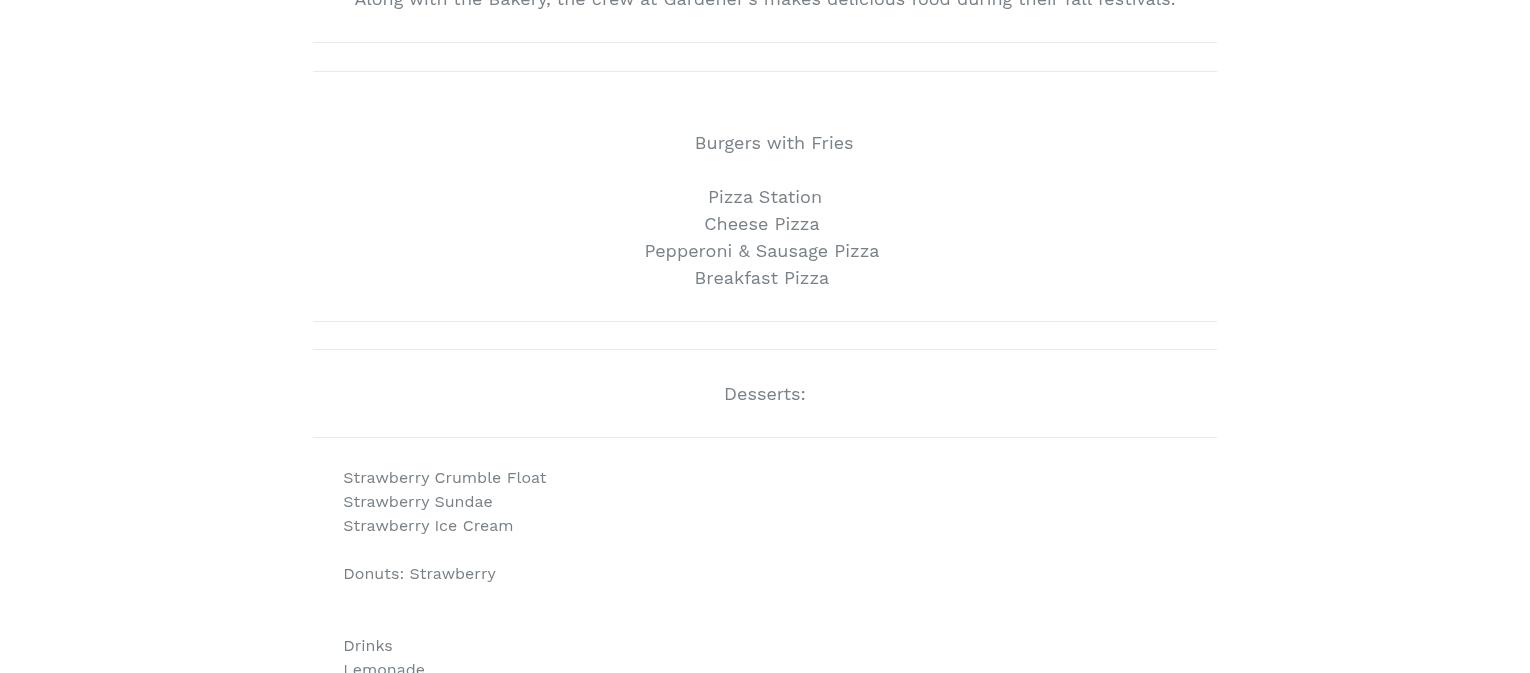 Gardener's Orchard LLC Menu