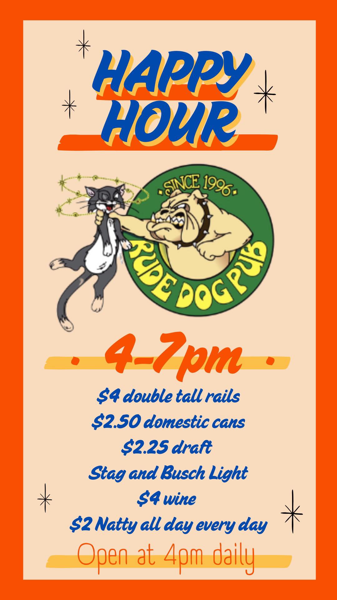 Rude Dog Pub Menu