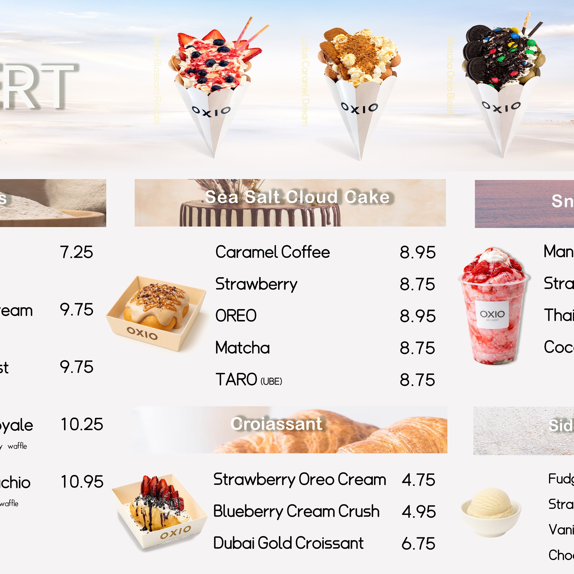 OXIO DESSERT STUDIO Menu