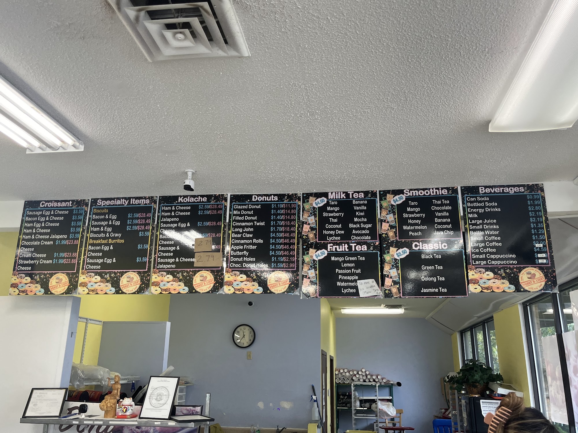 Donut D-Light, Boba and Smoothie Menu