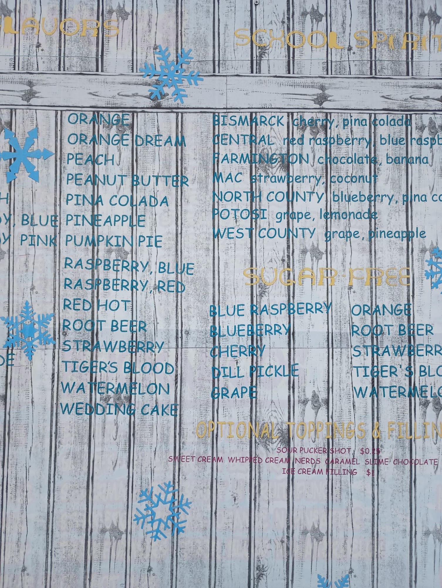 Cowboy Shiver Shack Menu