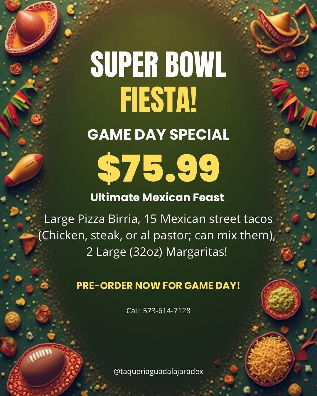 Taqueria Guadalajara Menu