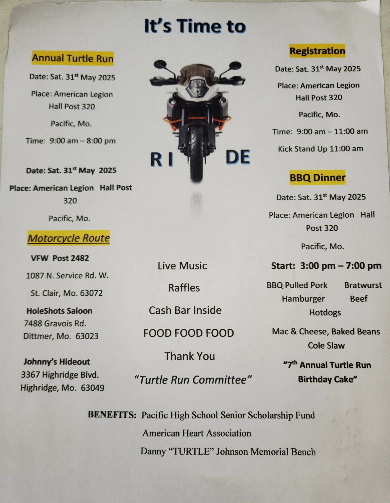 Holeshots Saloon Menu