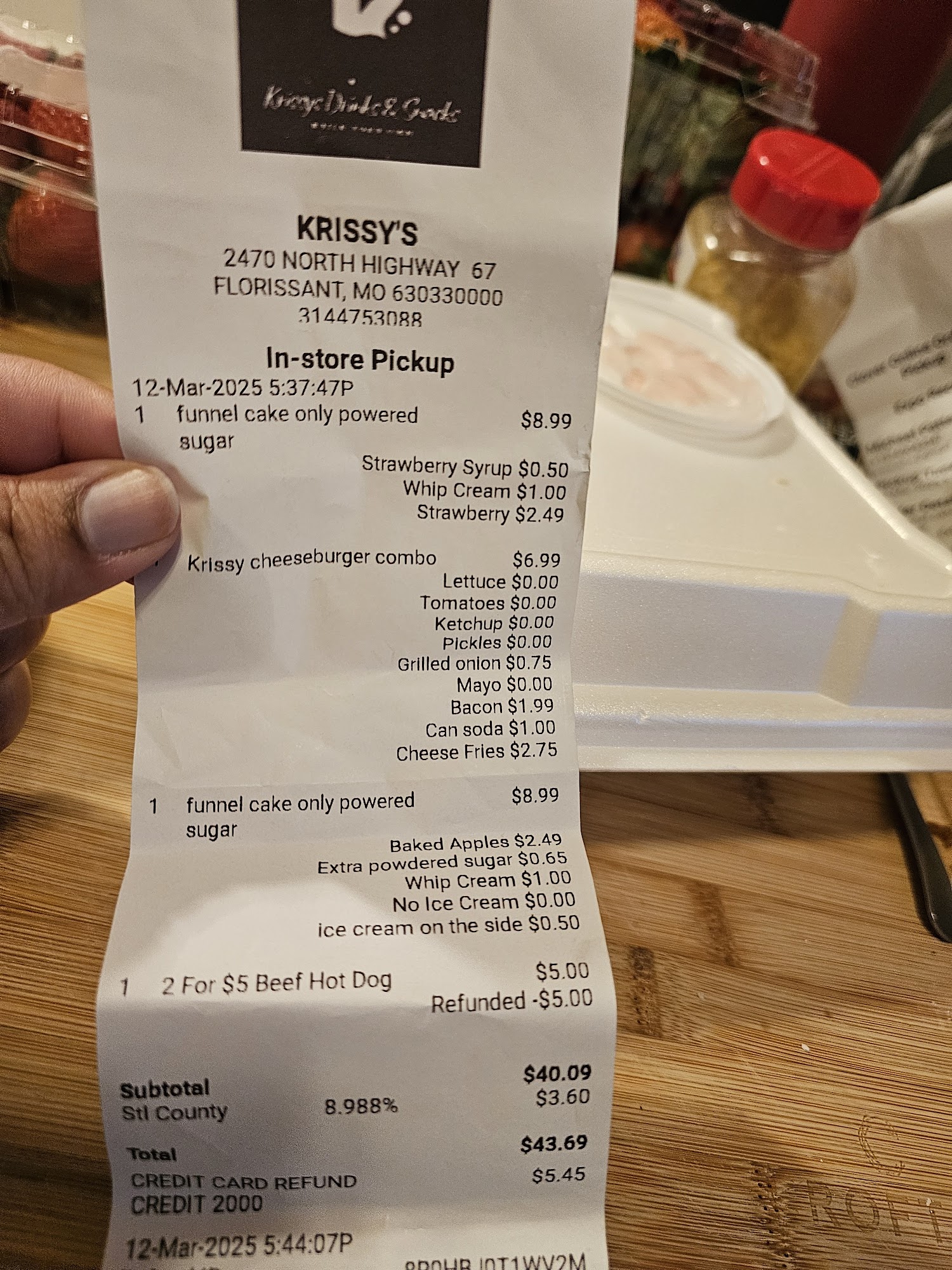 Krissy's Drinks and Snack Shop Menu