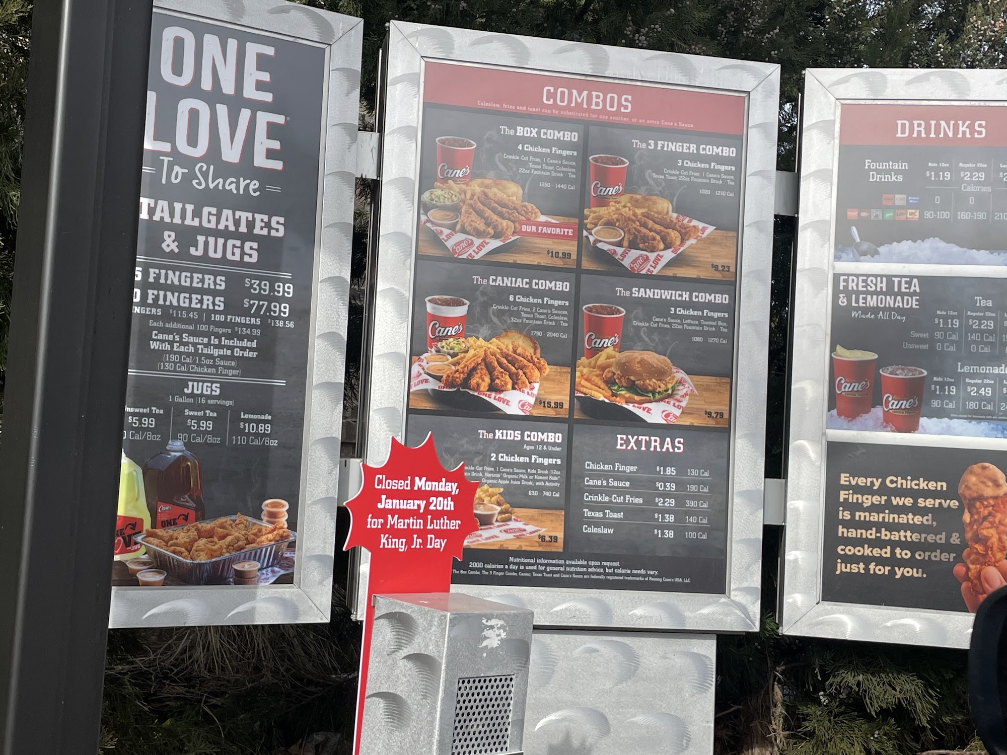 Raising Cane's Chicken Fingers Menu