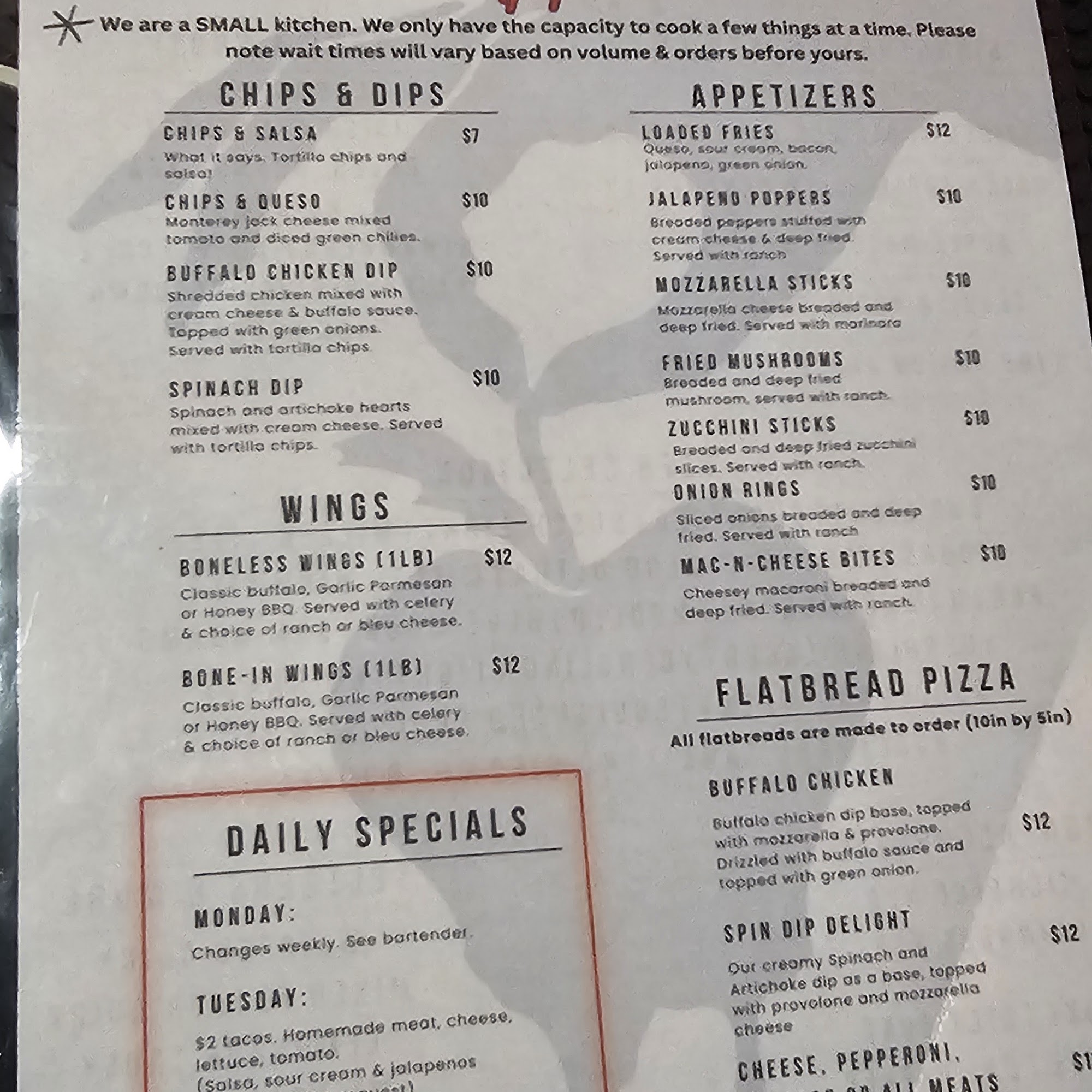 The Poison Apple Menu