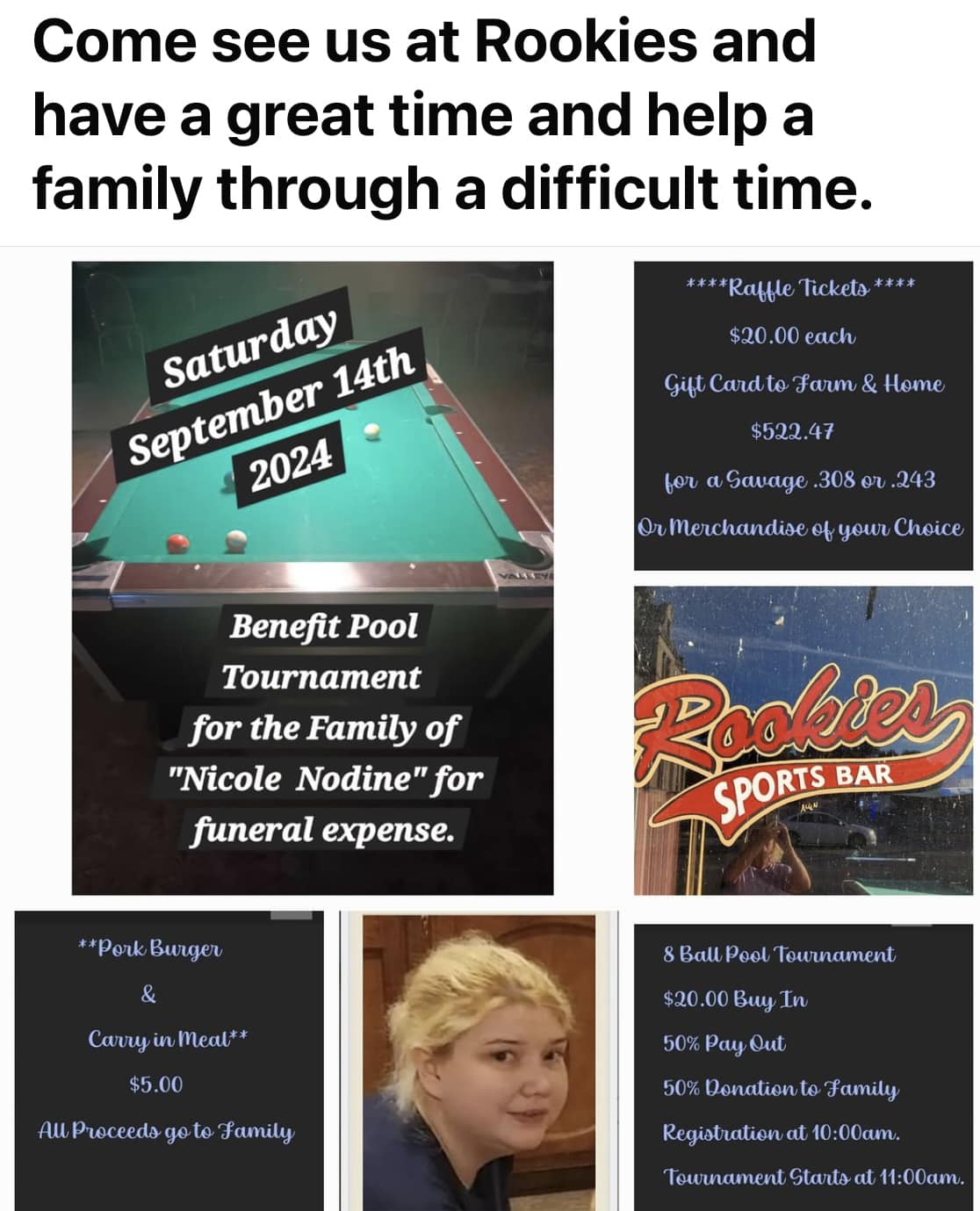 Rookie's Sports Bar Menu