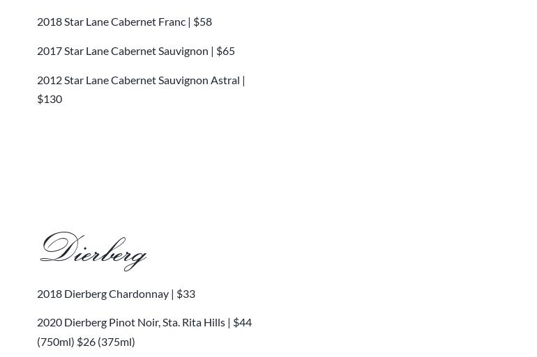 Hermannhof Winery Menu