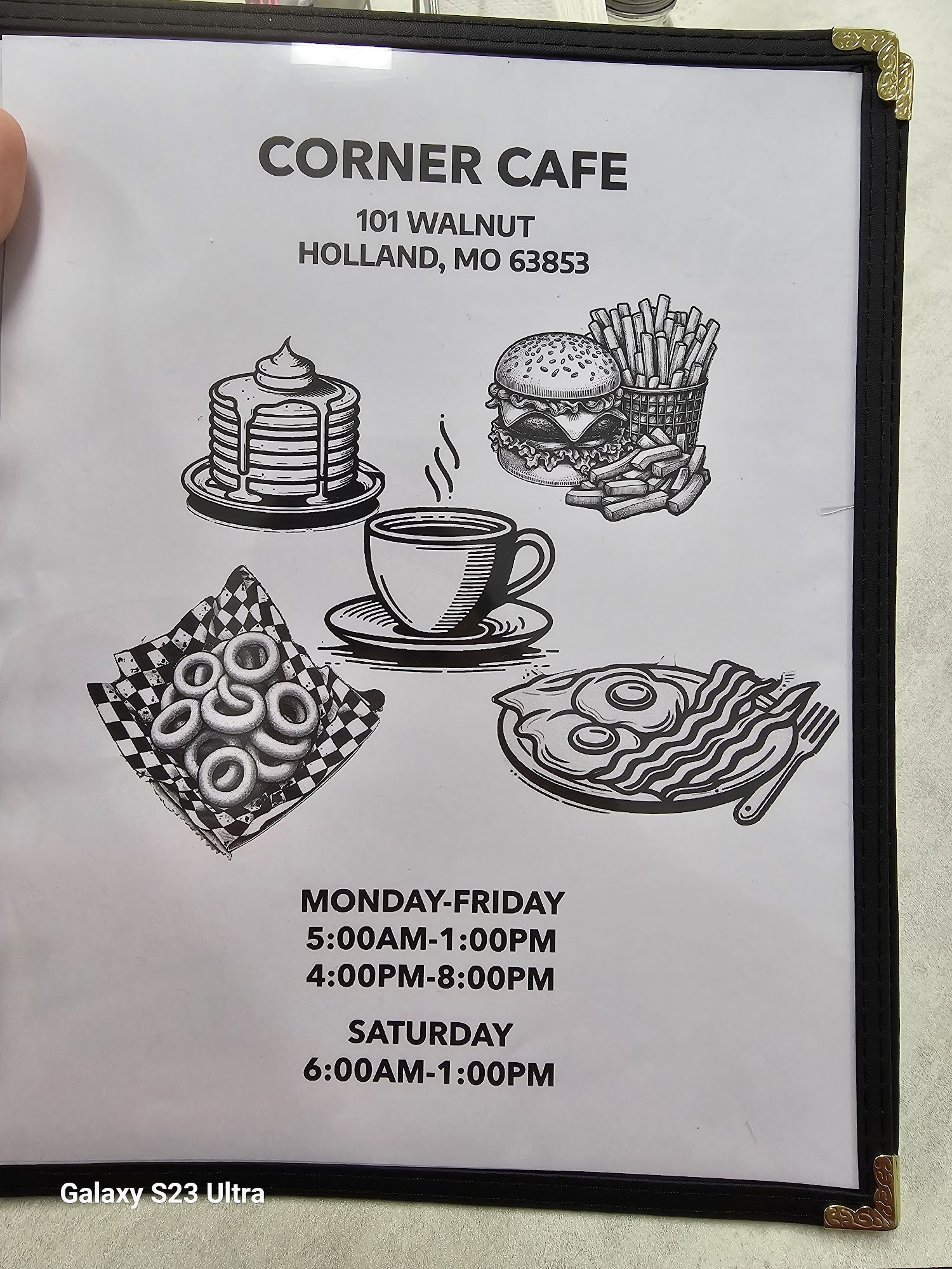 Corner Cafe Menu