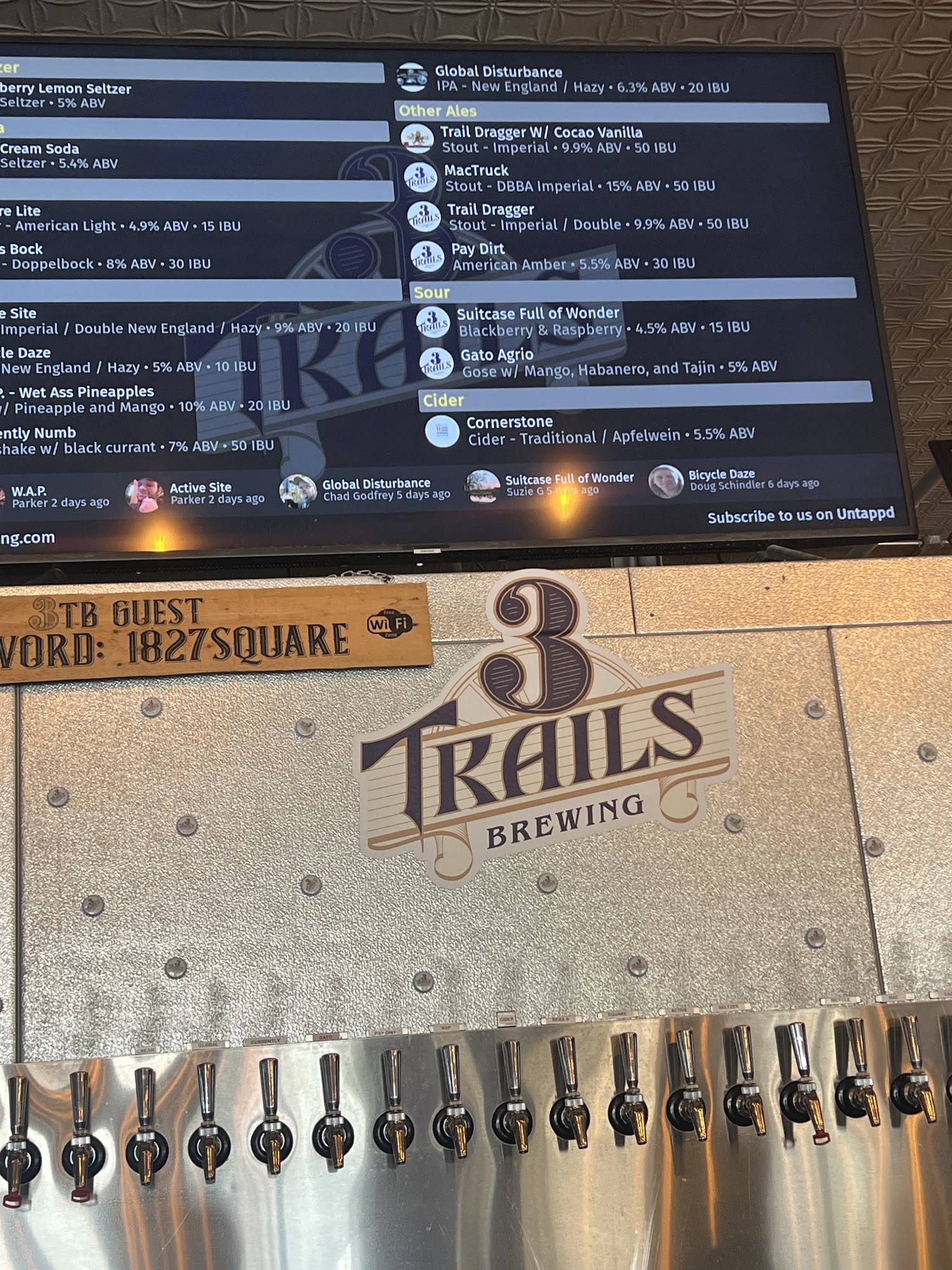 3 Trails Brewing Menu