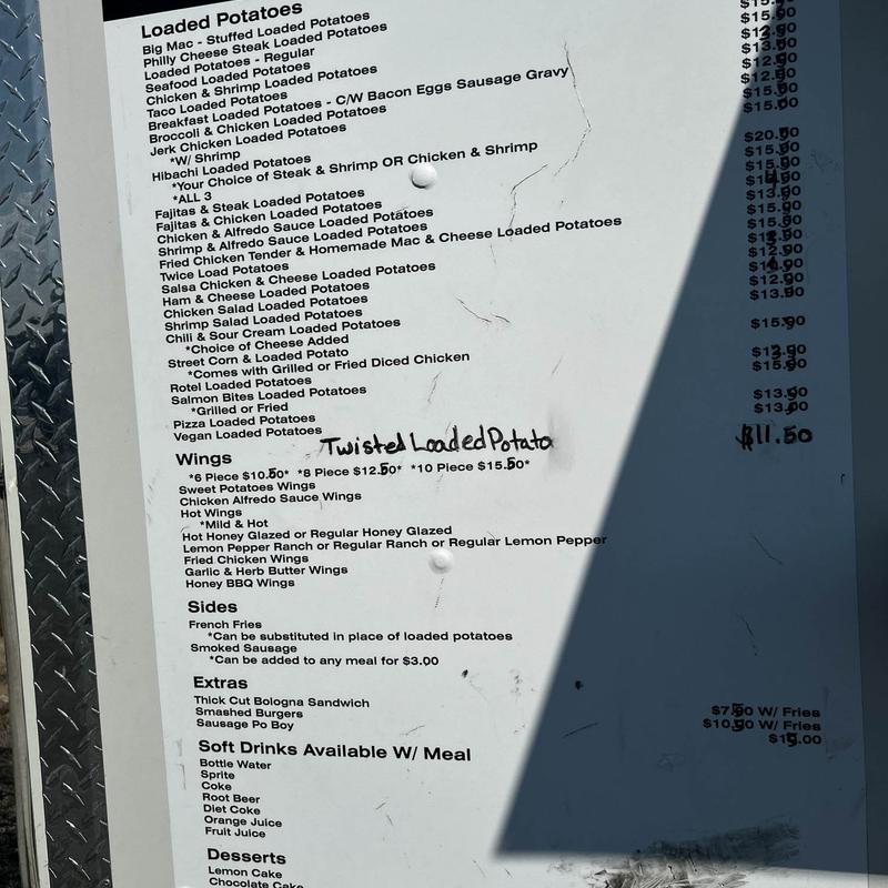 Excellent Taste - The Potato Shack Menu