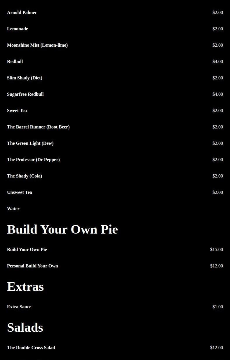 The Brick & Barrel LLC Menu