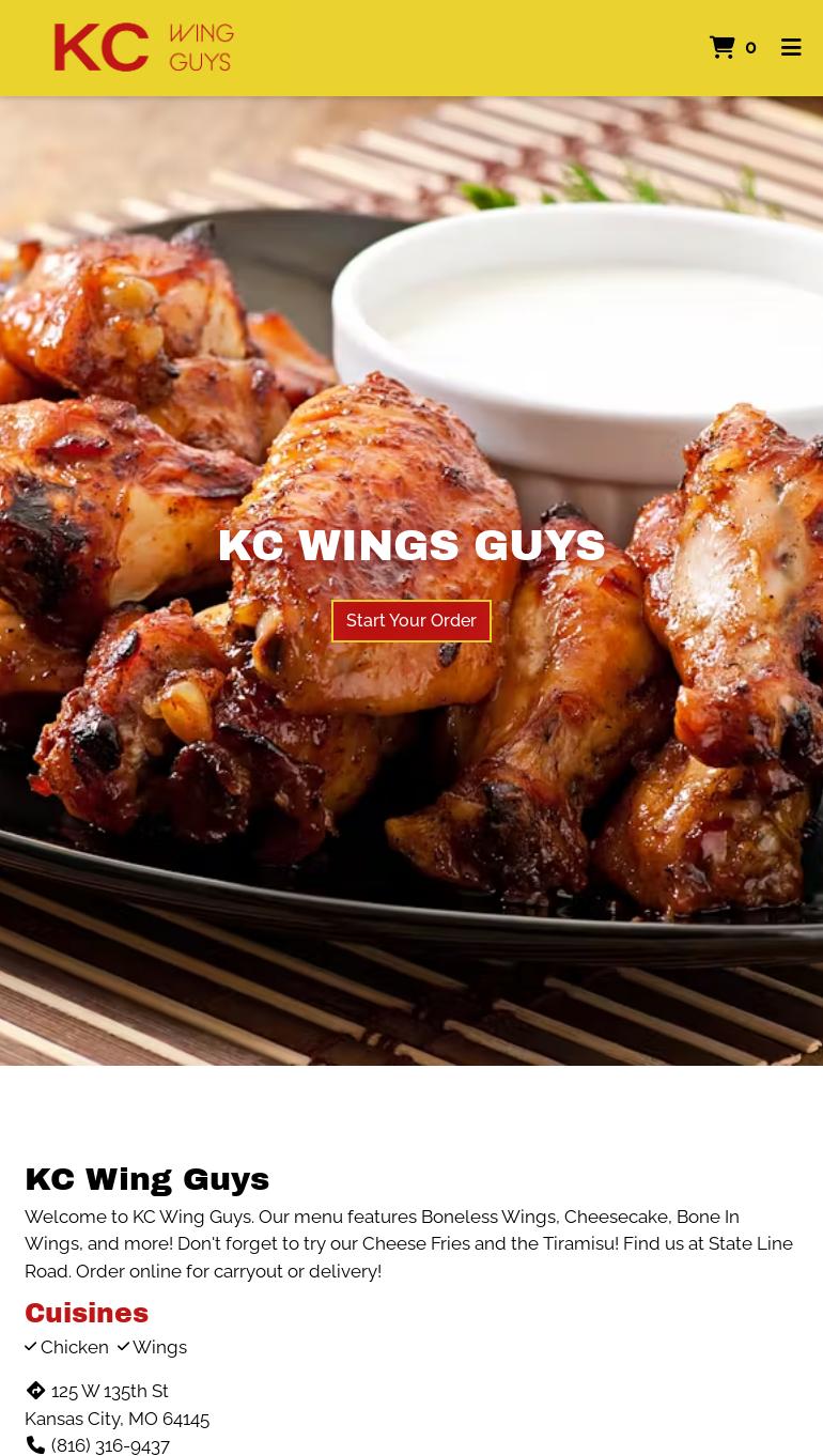 KC Wing Guys Menu