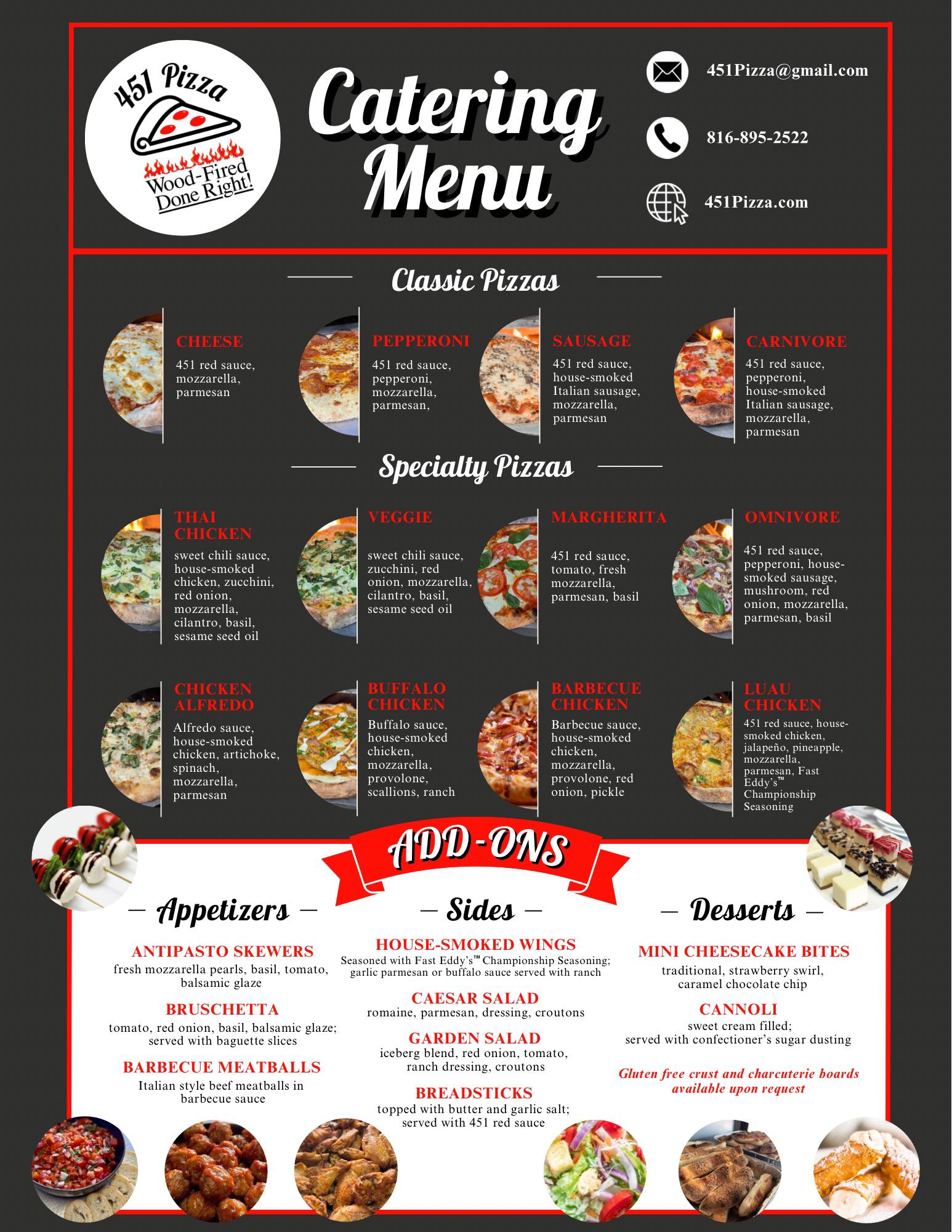 451 pizza Menu